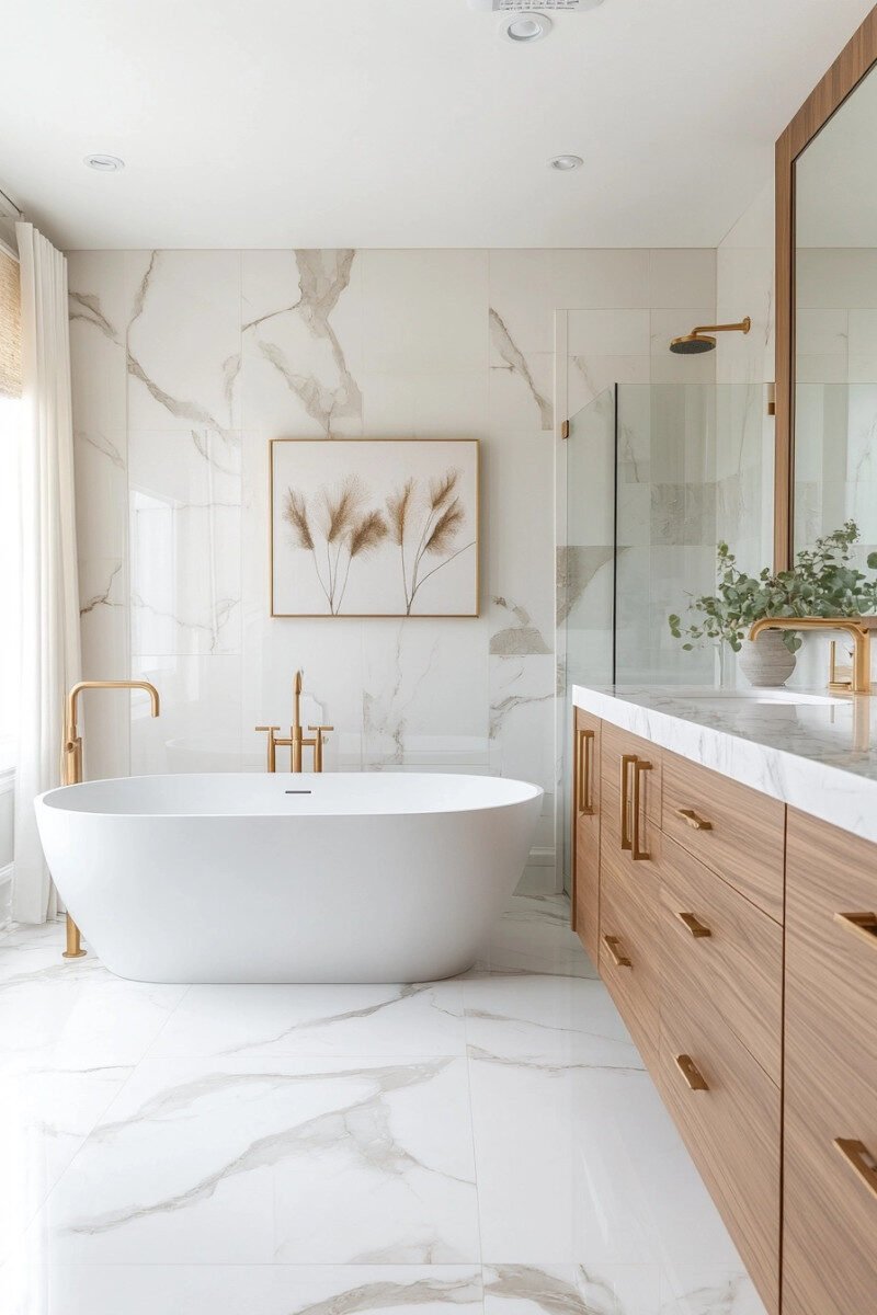 bathroom with porcelain tiles