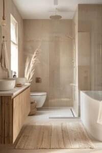 2025 Bathroom Renovation Trends Modern Bathroom with Earthy Neutrals
