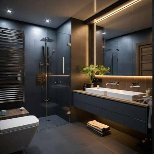 Bayview bathroom renovation with custom vanity and glass shower