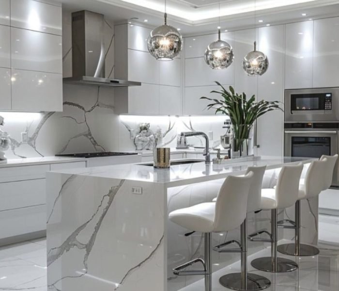 kitchen renovation with porcelain tiles